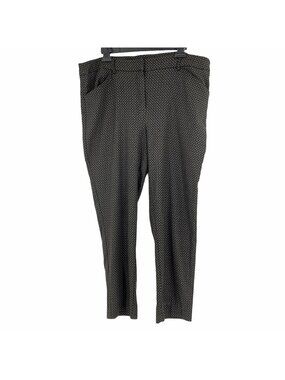 CB Pants Size 16P Career Trouser Slacks Geo Print Tapered Pockets Crop